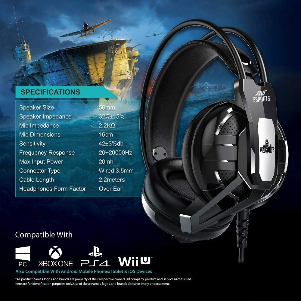 Ant Esports H520W Gaming Headset - World of Warship License (Black)